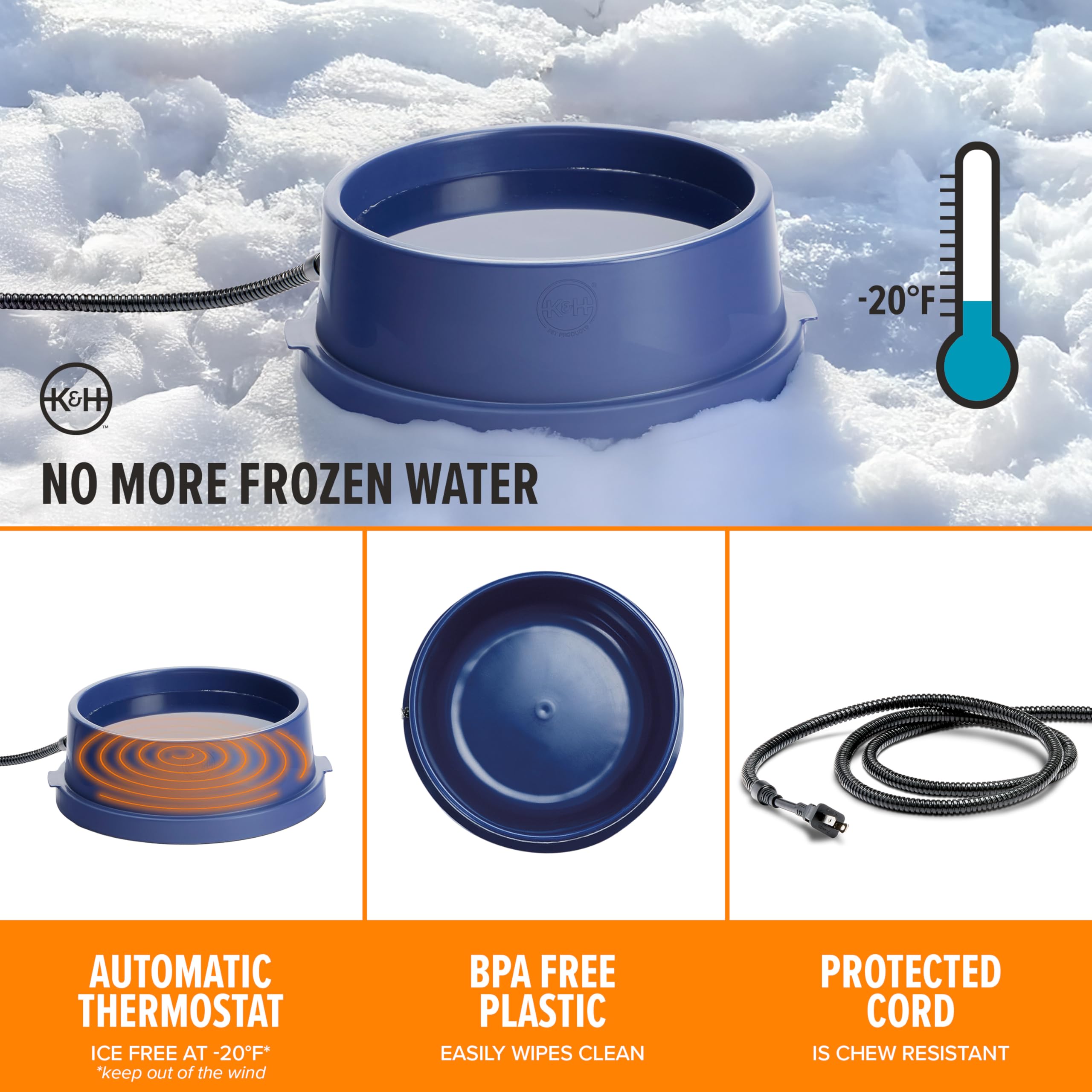 K&H Thermal-Bowl: cordon anti-usure et électronique étanche.