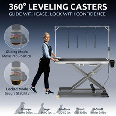 KANIS roulettes retractables facilitant le déplacement et le positionnement.
