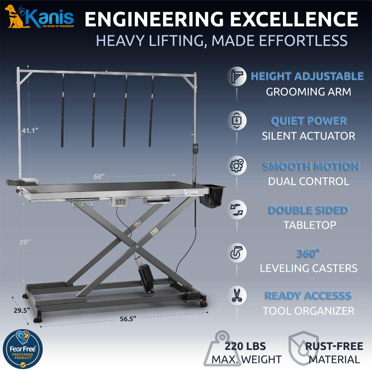 KANIS châssis inox robuste pour usage quotidien.