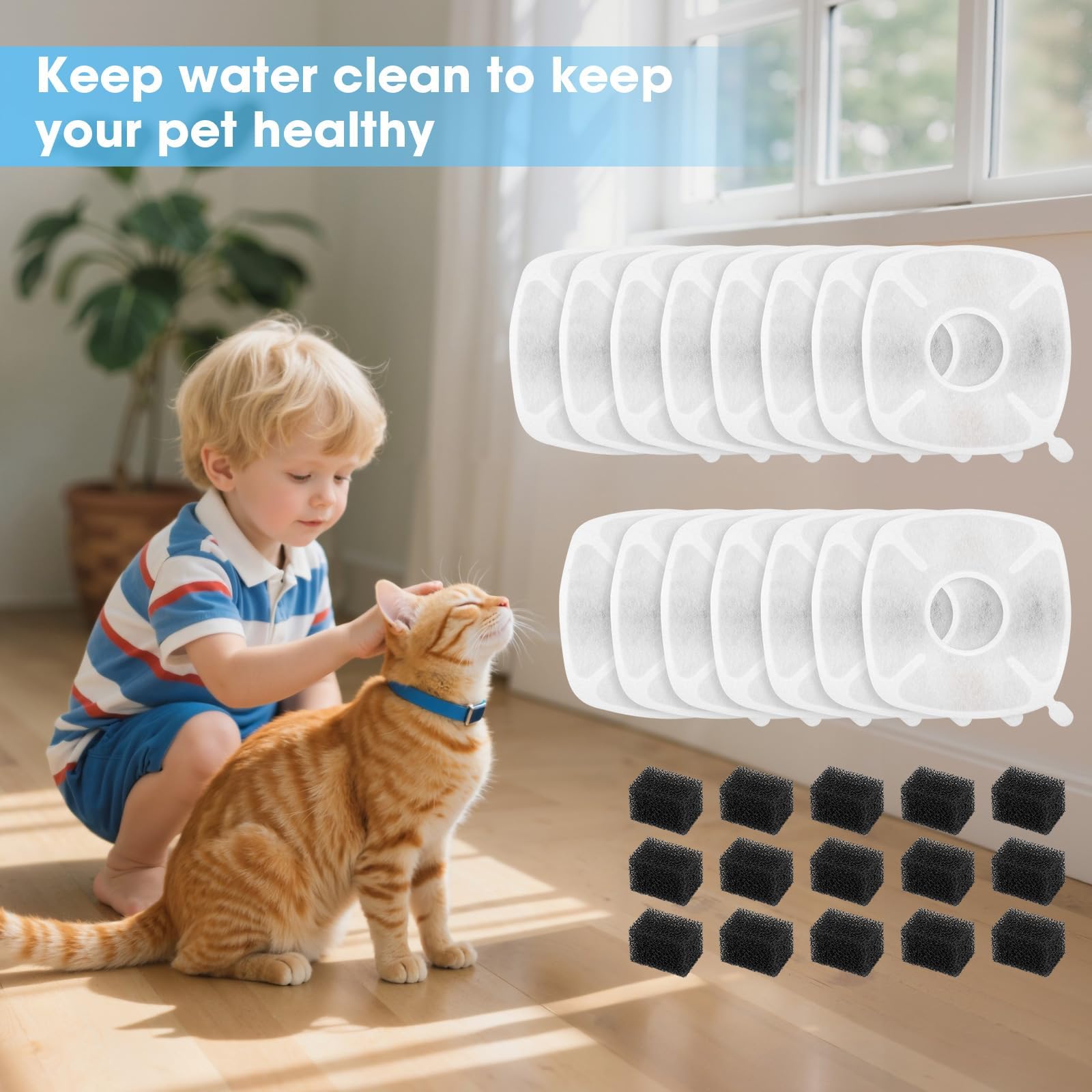 Kapawze filtre fontaine chat remplacement rapide: installation simple pour hydratation continue.