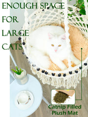 KARCEEY Macramé Chat Hammock – support jusqu'à 60 lb pour grands chats et compagnons.