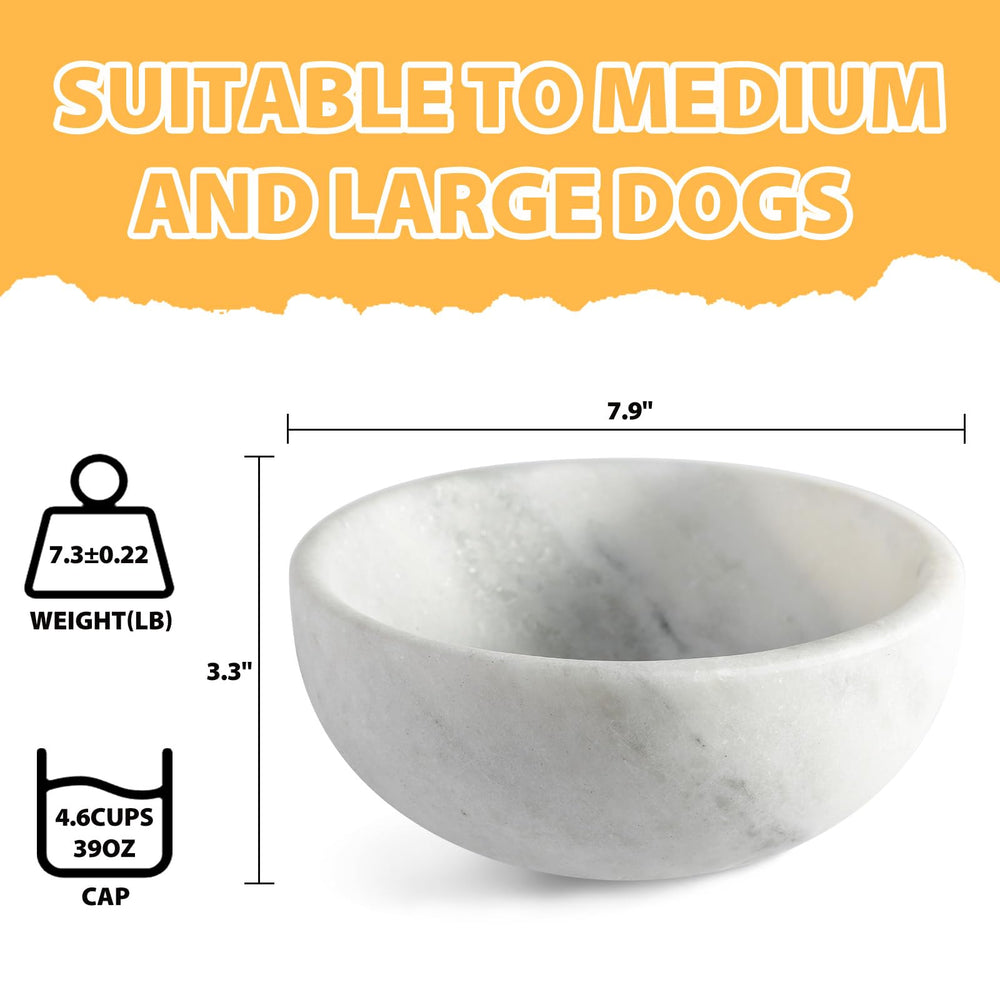 Bol Karibiber marbre blanc, parfait pour chiens et chats lors des repas.