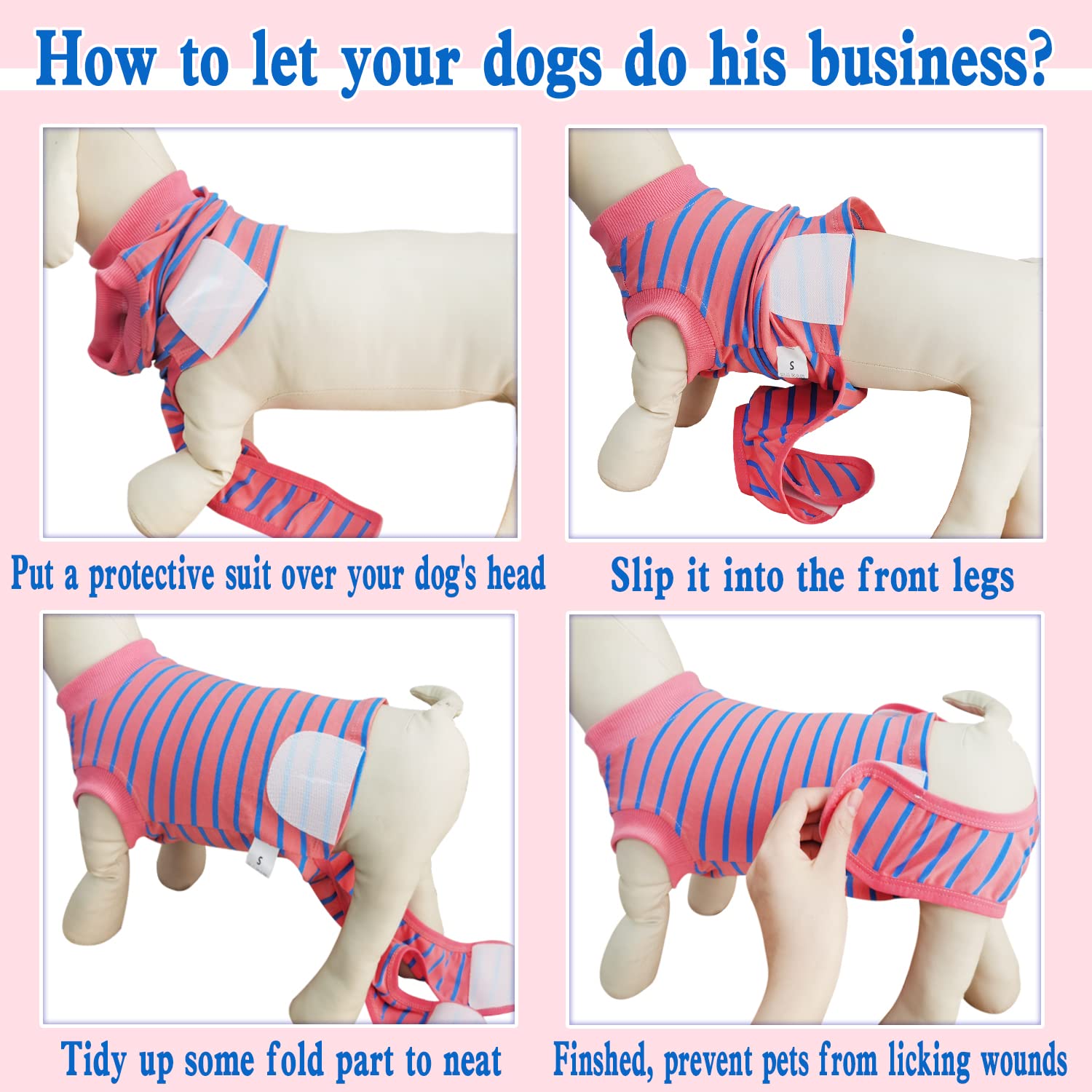 Karoku costume de récupération chien rose avec boutons, mise en place rapide.