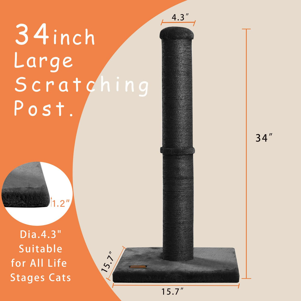 Karolpar poteau chat noir, diamètre 4,3 pouces, design stable pour intérieur.