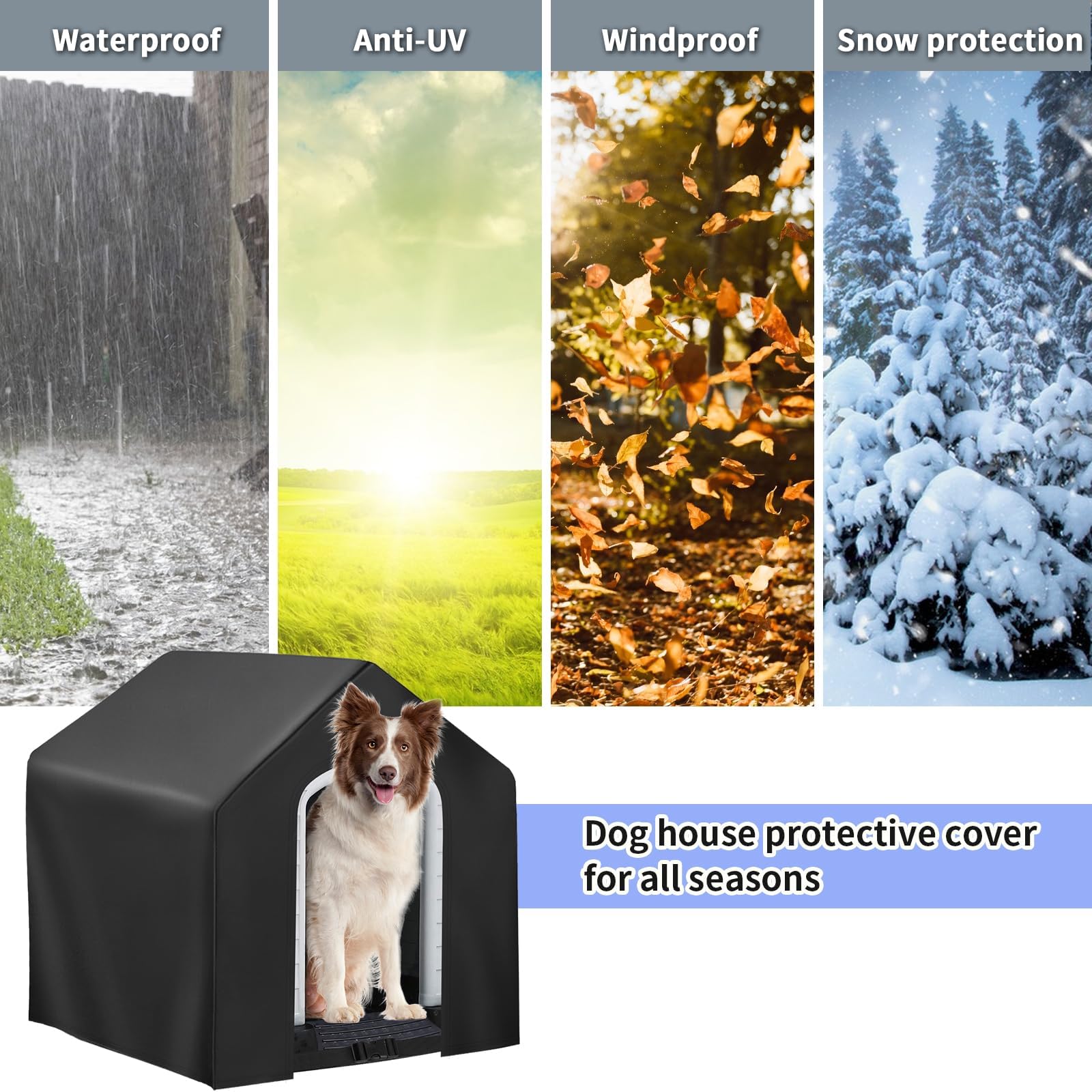 Kasla dimension 43x42x39 pouces couverture maison chien ajuste l'espace prévu