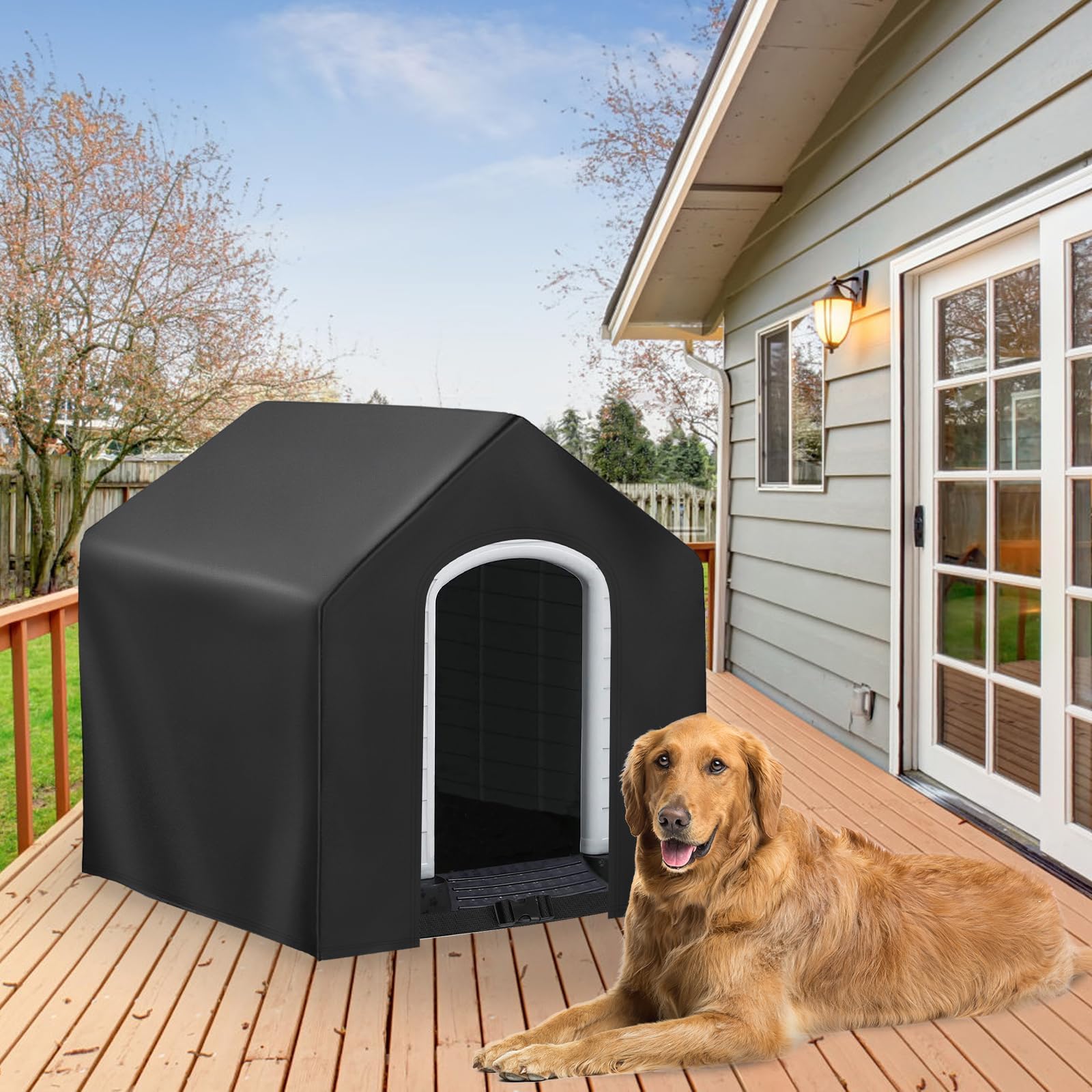 Kasla trou chien couverture maison hiver facilite l'entrée et la sortie du chien