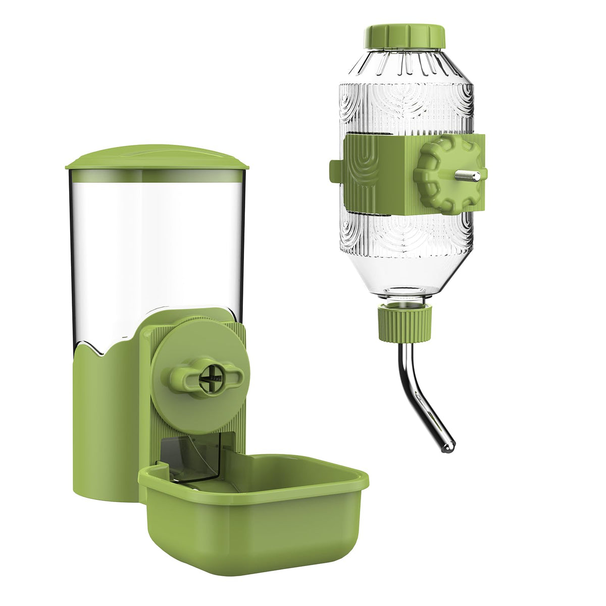 Kassiva distributeur eau et nourriture automatique en cage, pratique pour petits animaux.