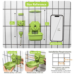 Kassiva réservoir nourriture verte, capacité environ 960 g pour repas quotidiens.