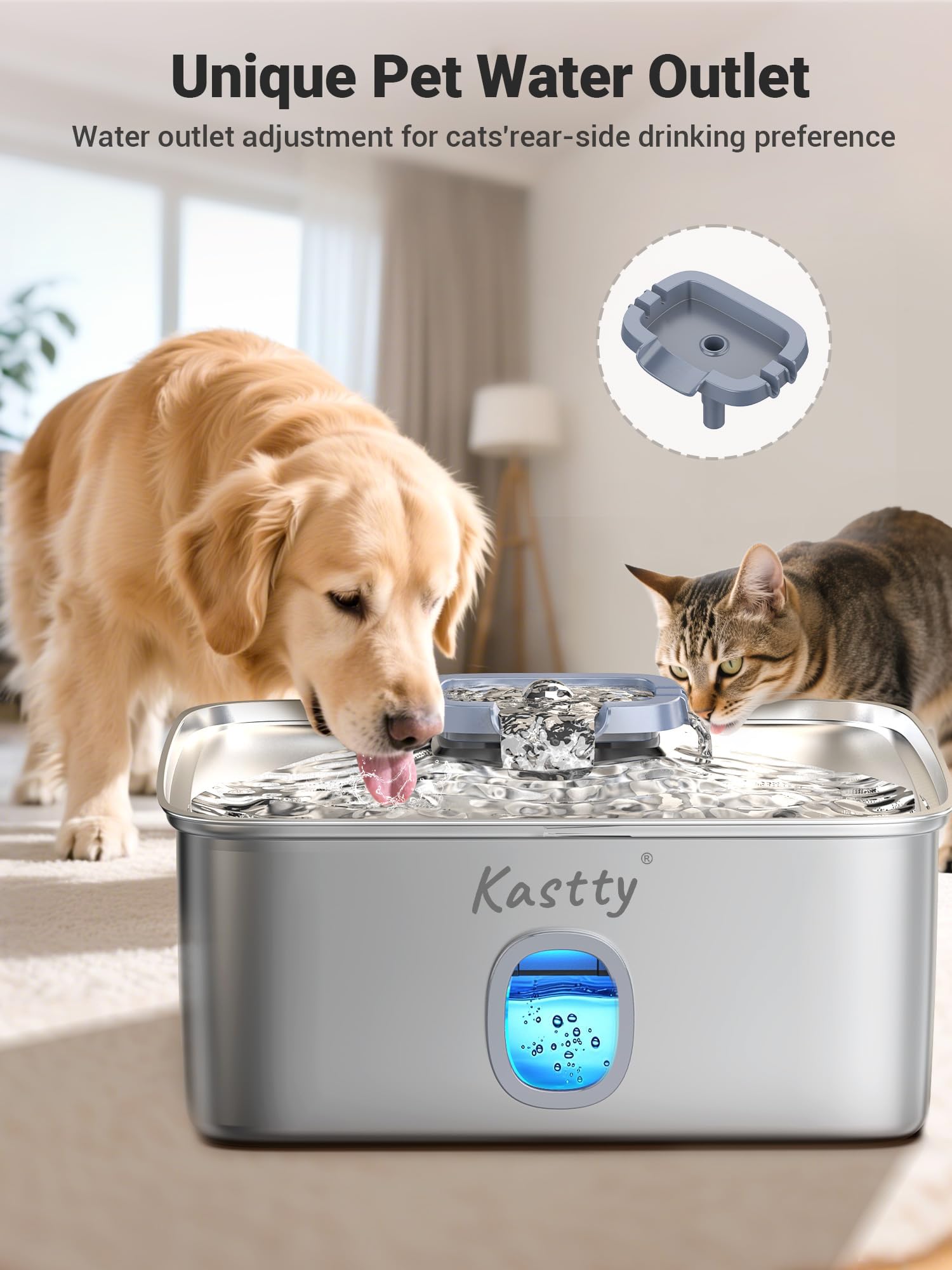 Kastty design grande capacité, adapté aux grands chiens.
