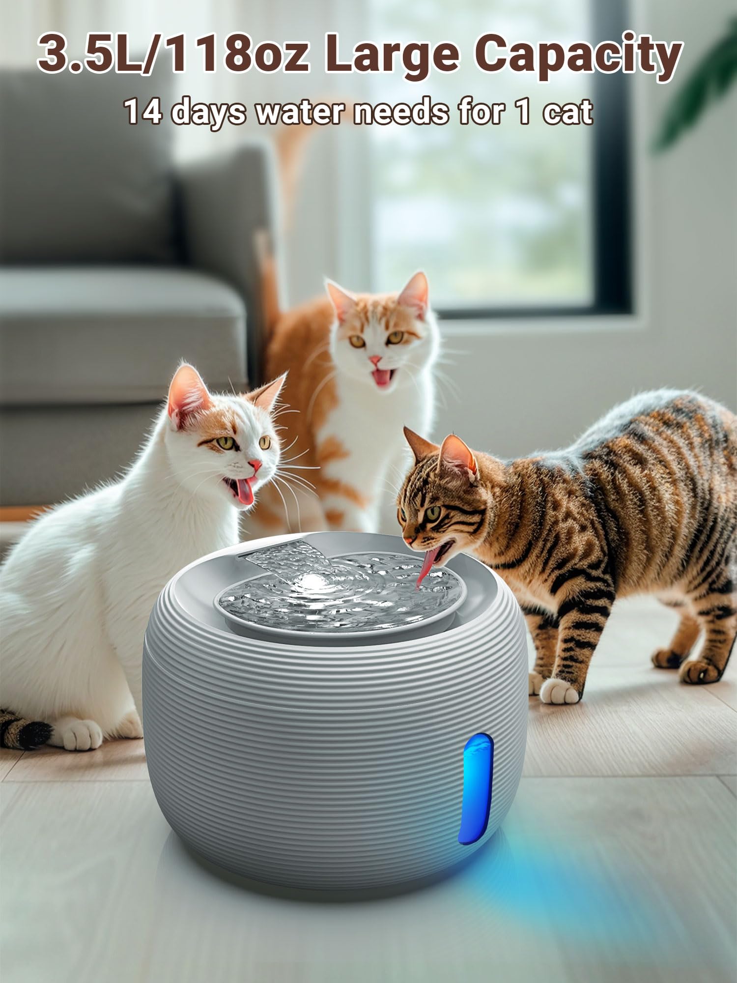 Kastty fontaine-chat-pompe-silencieuse: fonctionnement discret pour des nuits paisibles.