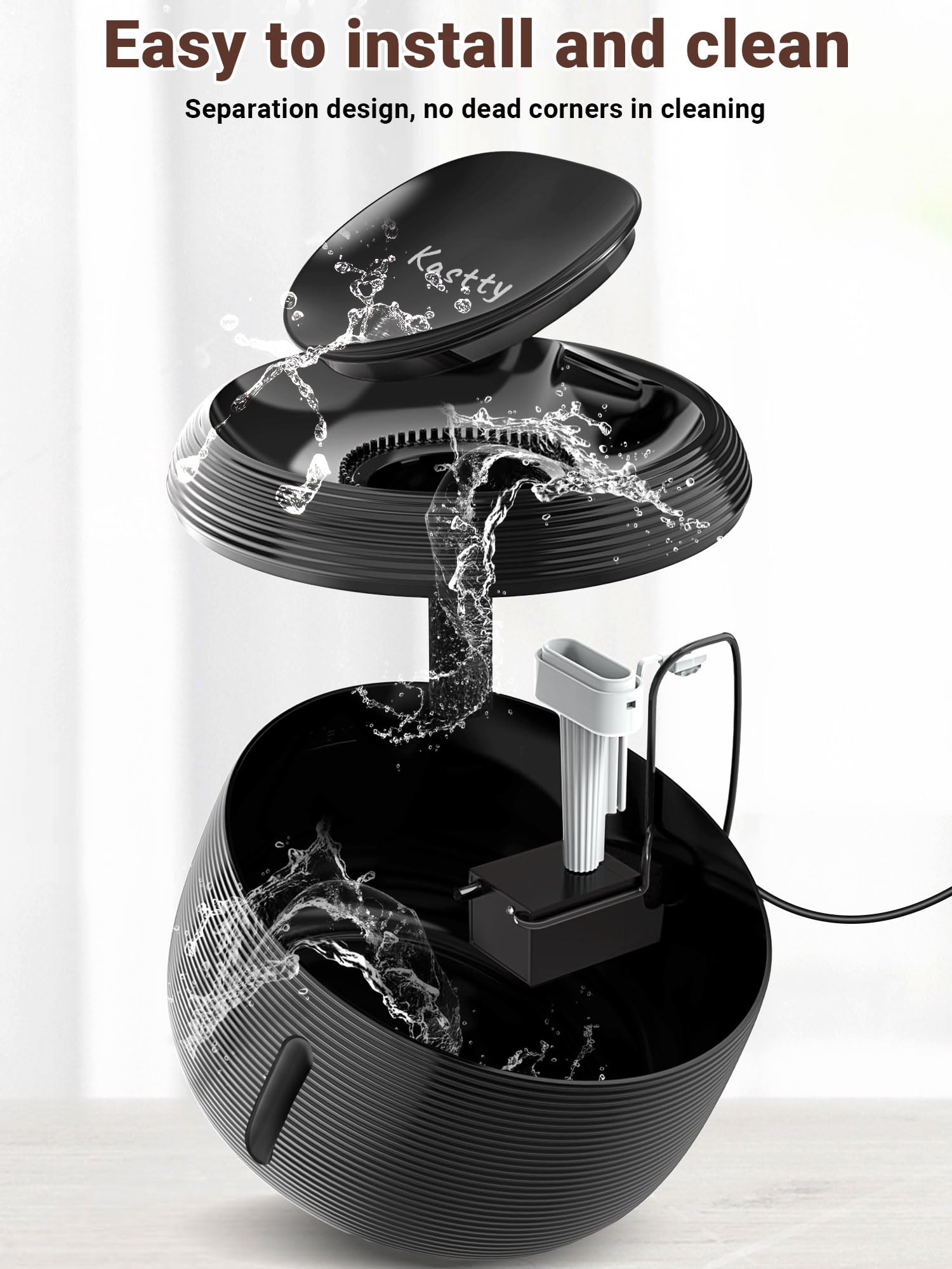 Kastty fontaine chat démontage facile pour nettoyage rapide