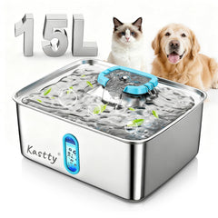 Kastty fontaine eau chien 15L, grande capacité pour hydrater plusieurs animaux
