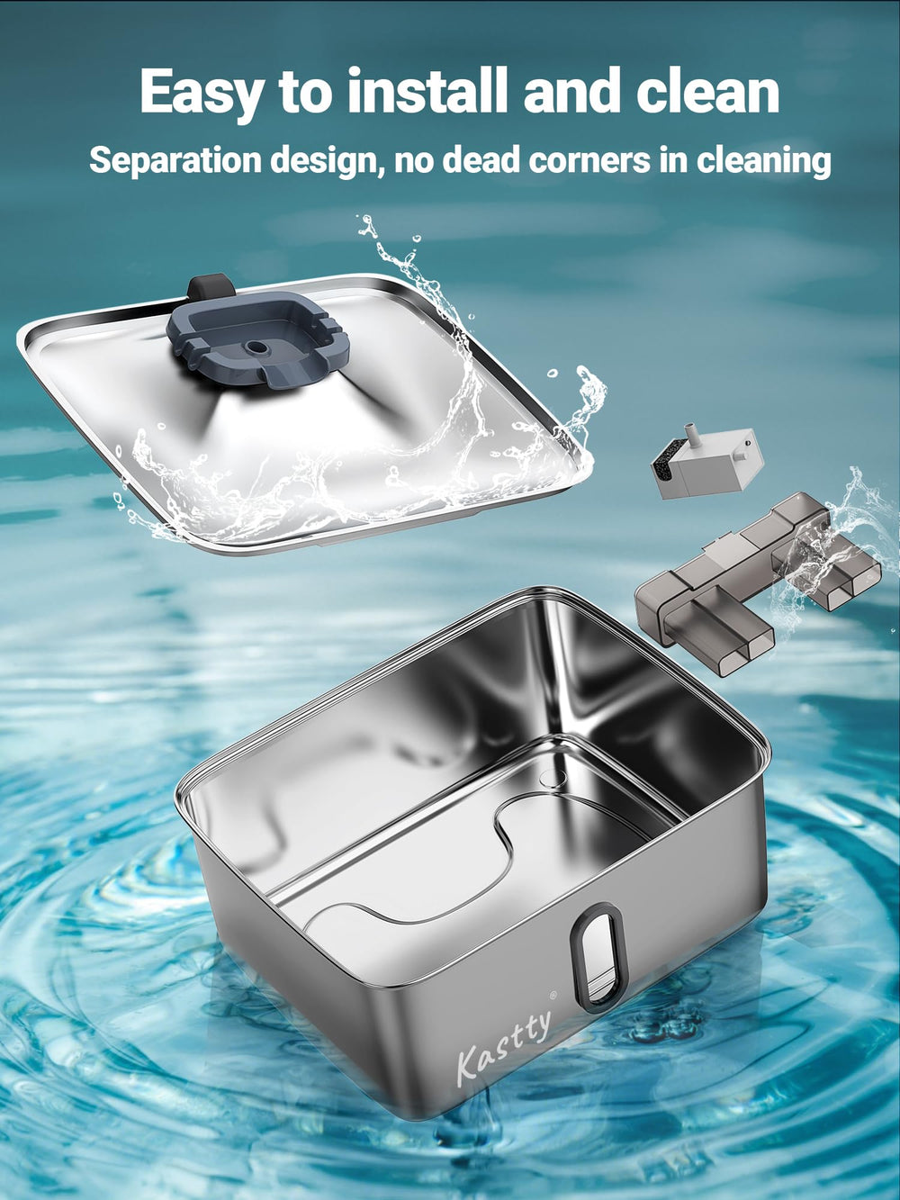 Kastty fontaine eau chien acier inoxydable et design robuste