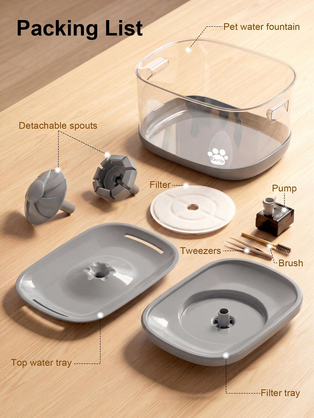 Kastty fontaine eau chien matériaux alimentaires sûrs et durables.