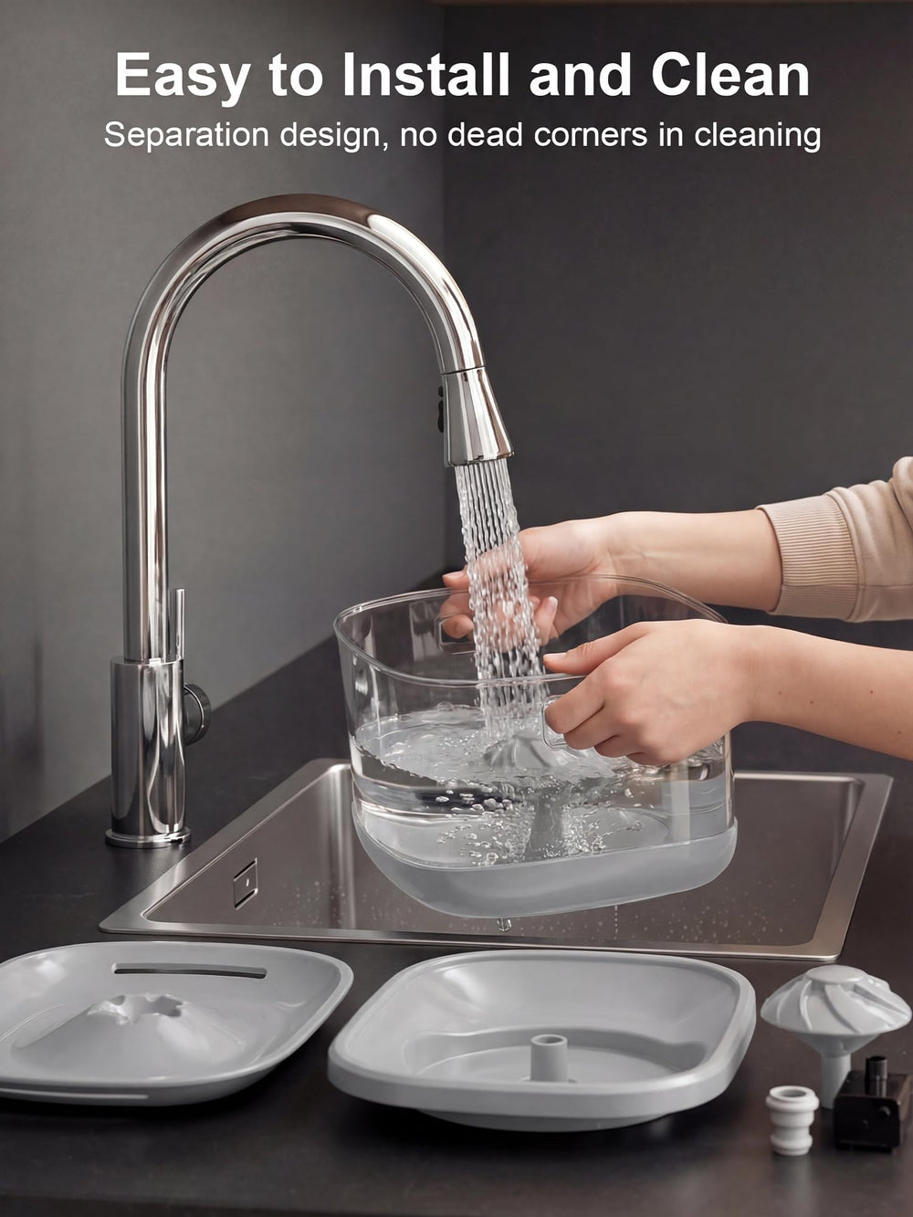 Kastty fontaine chien nettoyage et assemblage faciles sans outils.