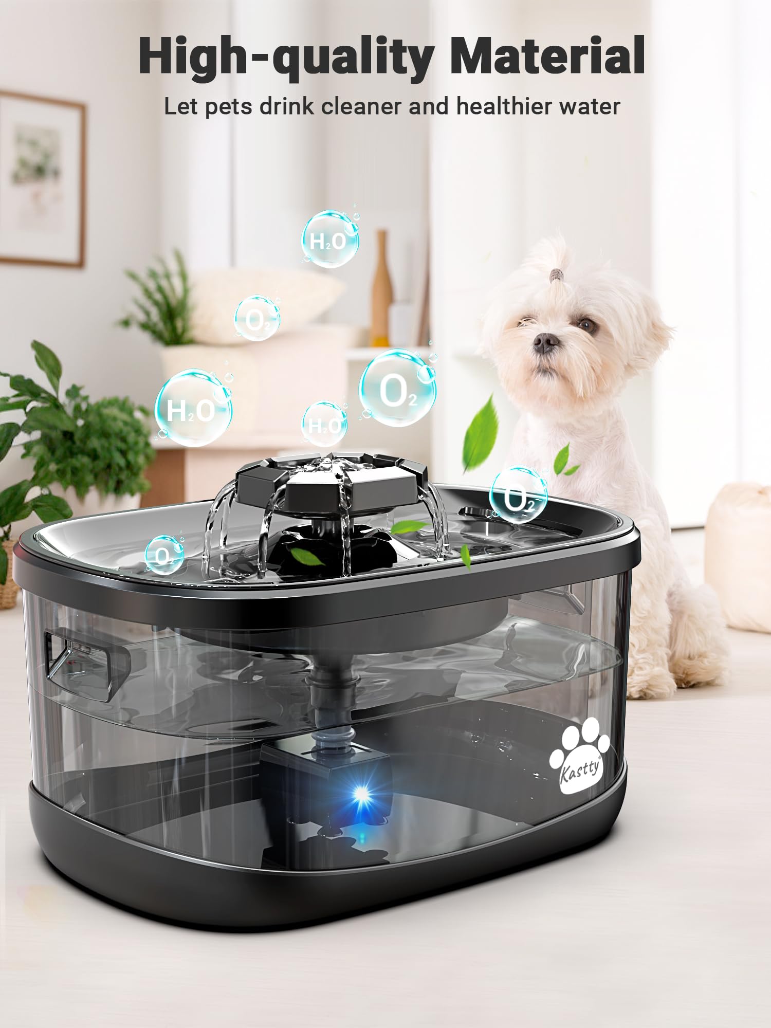 réservoir transparent kastty avec indicateur LED pour le niveau