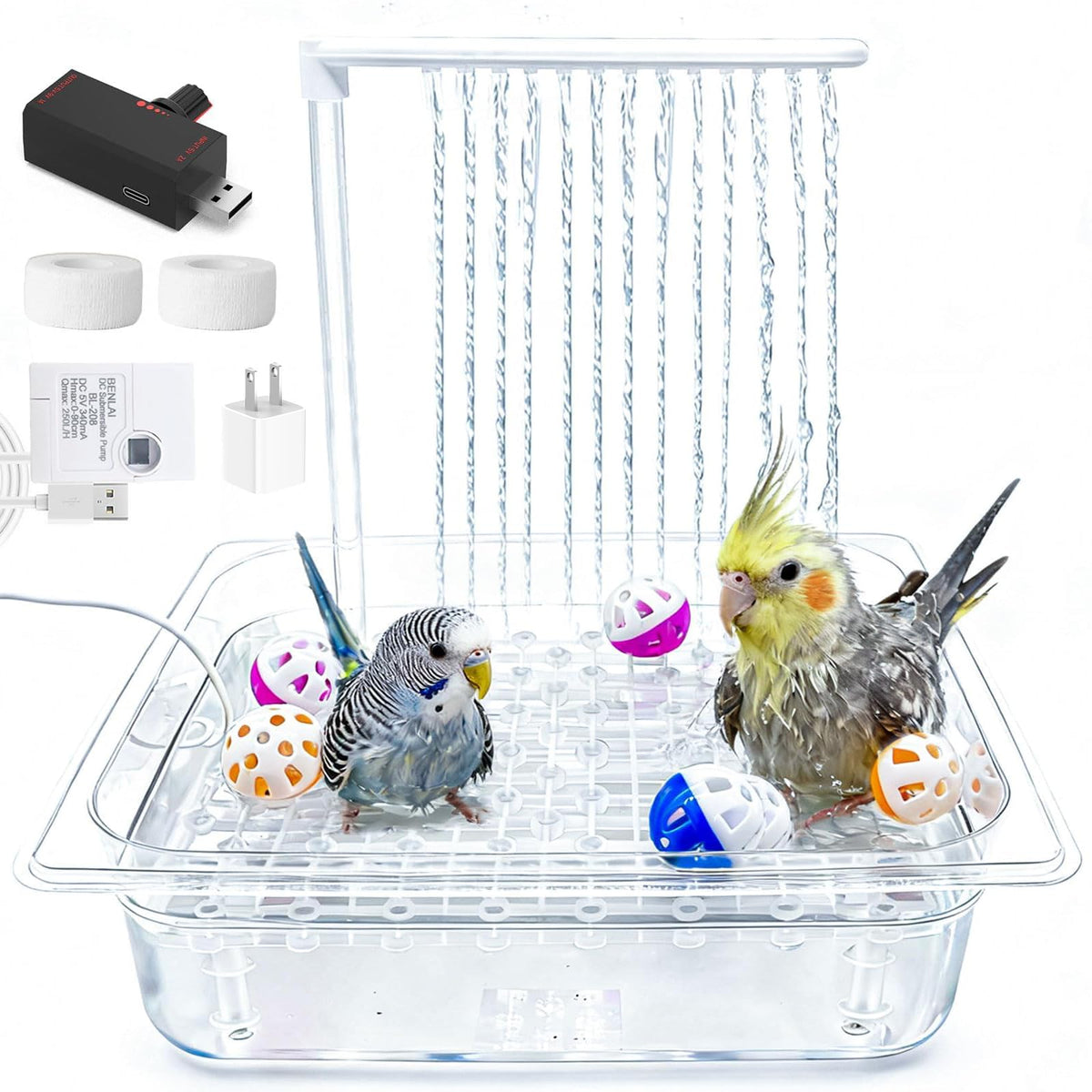 Kathson bain-perroquet-automatique-pompe: sécurité et tranquillité pour le bain.
