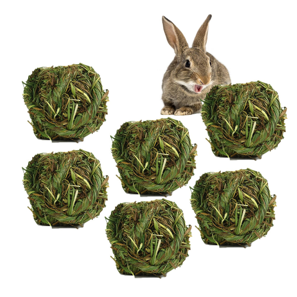 Balle d herbe kathson pour lapin, 3 pouces, stimule la curiosité et la mastication.