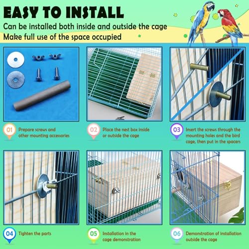 kathson boite-nid-perroquet compatibilite-avec-oiseaux assure une utilisation polyvalente et harmonieuse.