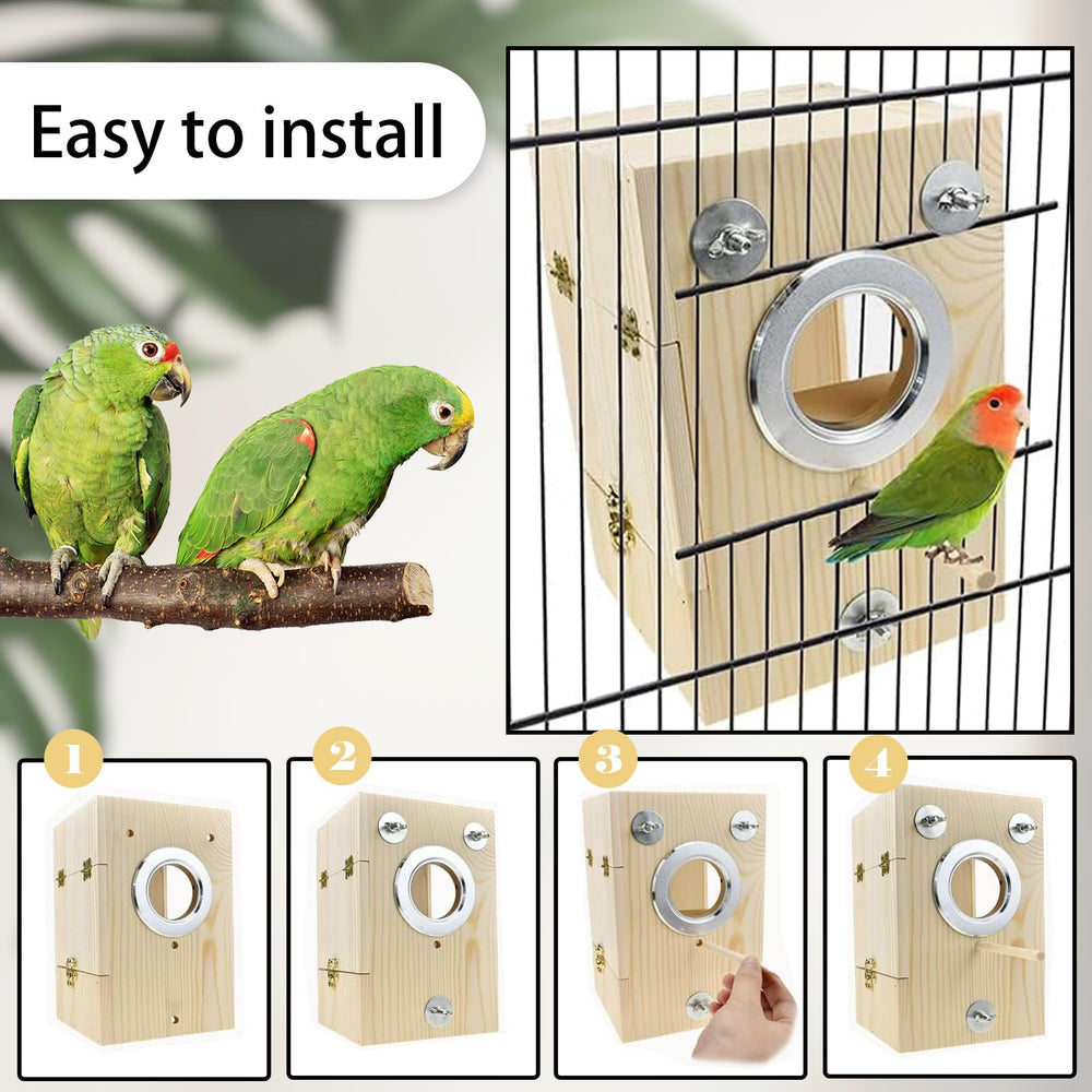 Kathson boîte-nid transparente, design sûr et durable pour petits oiseaux.