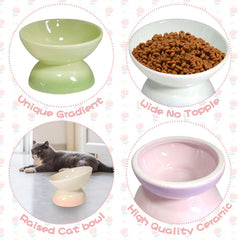 Kathson bol chat incline rose, couleur vive qui égaye l espace repas.
