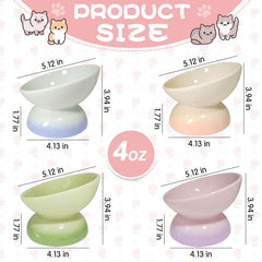 Kathson bol chat incline vert, repas facilité pour chat et petit chien.