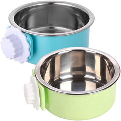 Bol kathson pour cage amovible bleu et vert, pratique pour nourriture et eau.