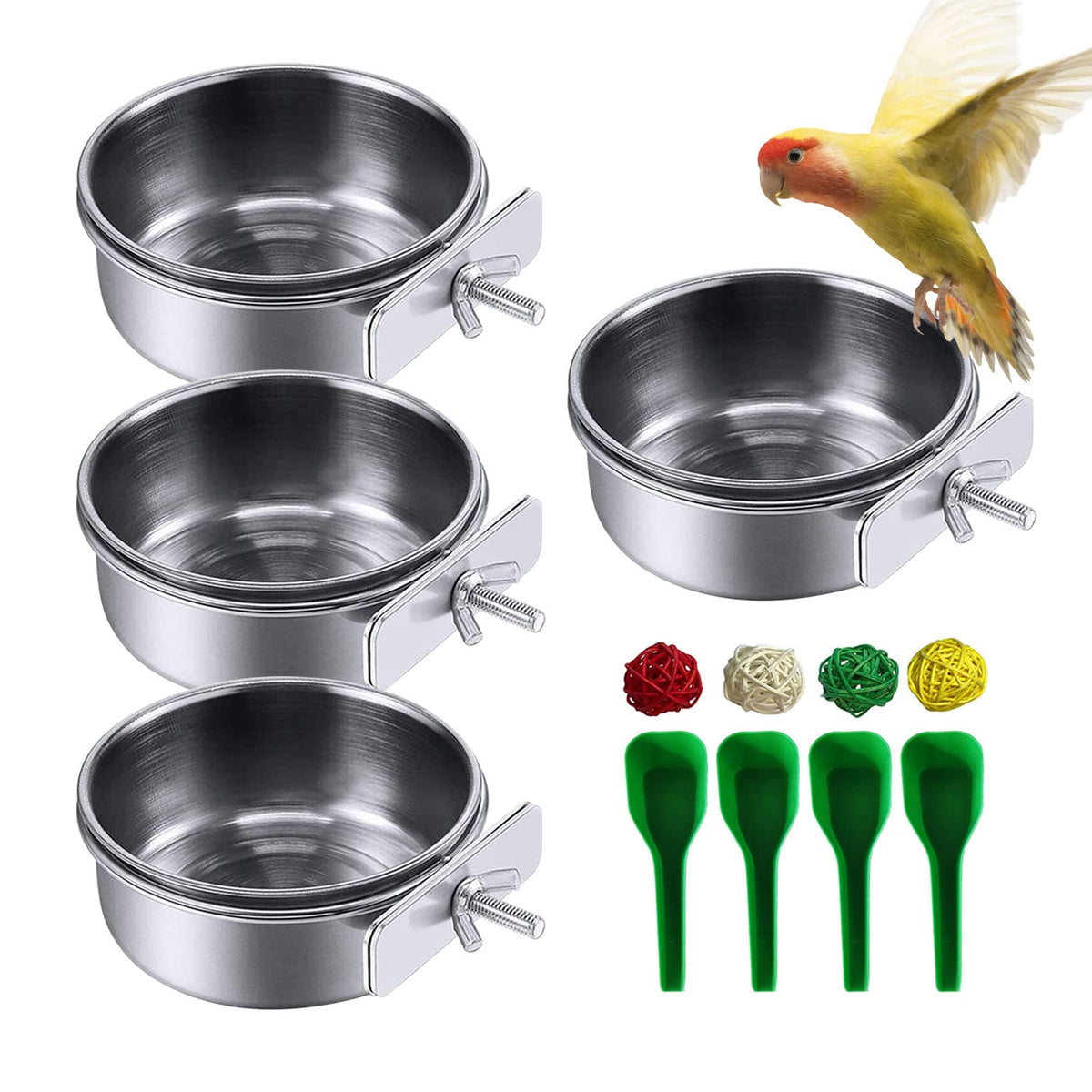 Kathson bols en acier inoxydable pour oiseaux – ensemble durable.