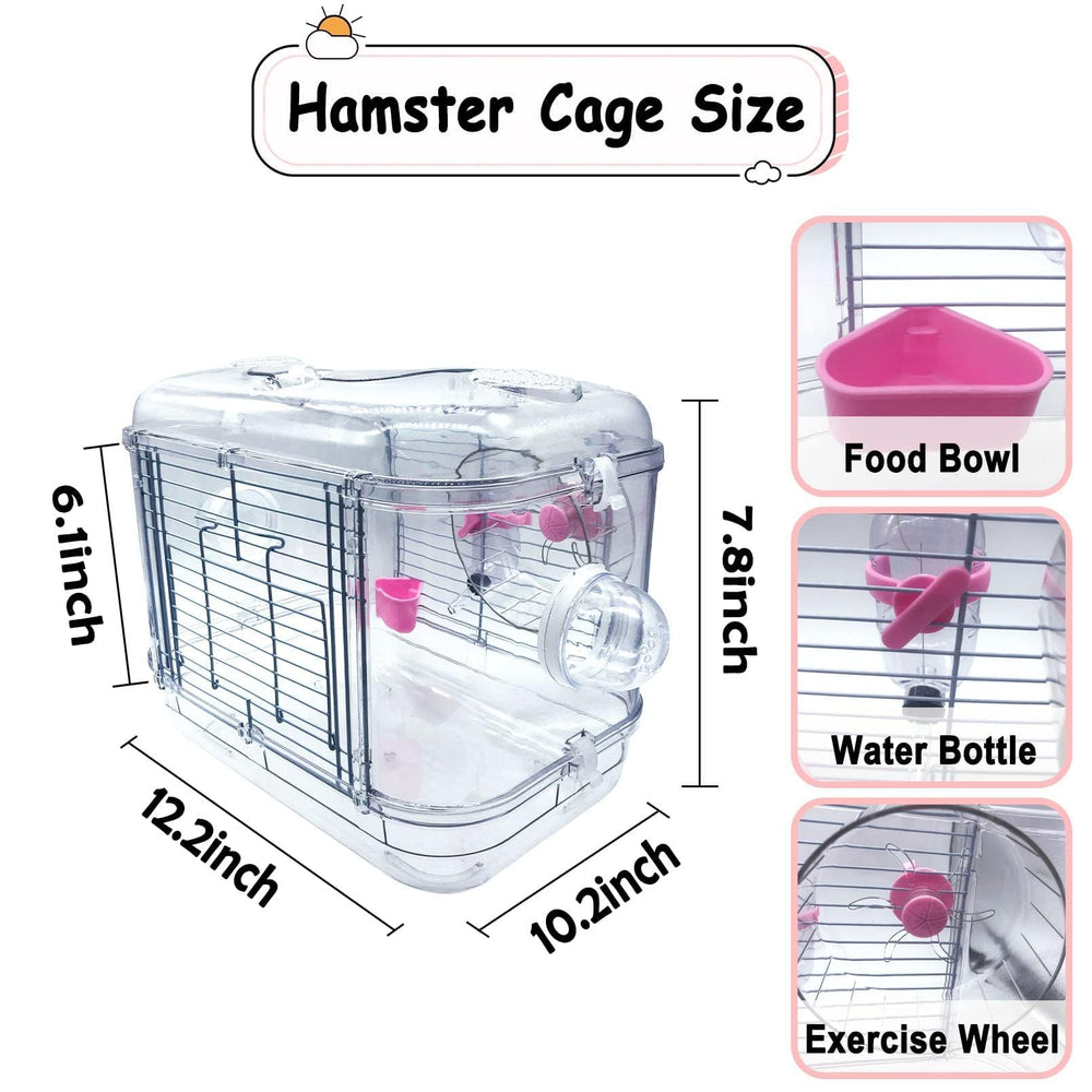Kathson cage panoramique transparente permet d'observer facilement le hamster sans stress.