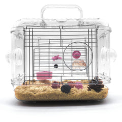 Cage Kathson pour petits animaux transparente, observation facile et interaction quotidienne.