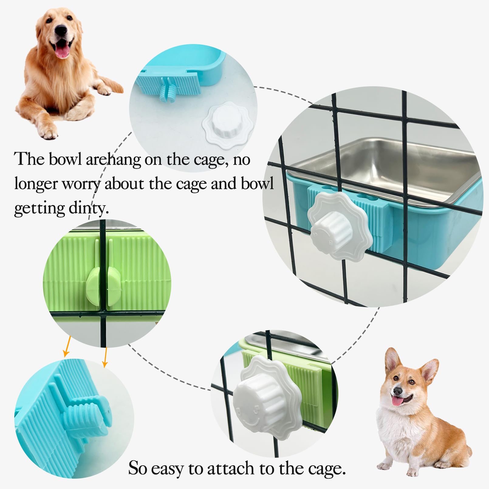Kathson design bleu, bol compact pour cage.