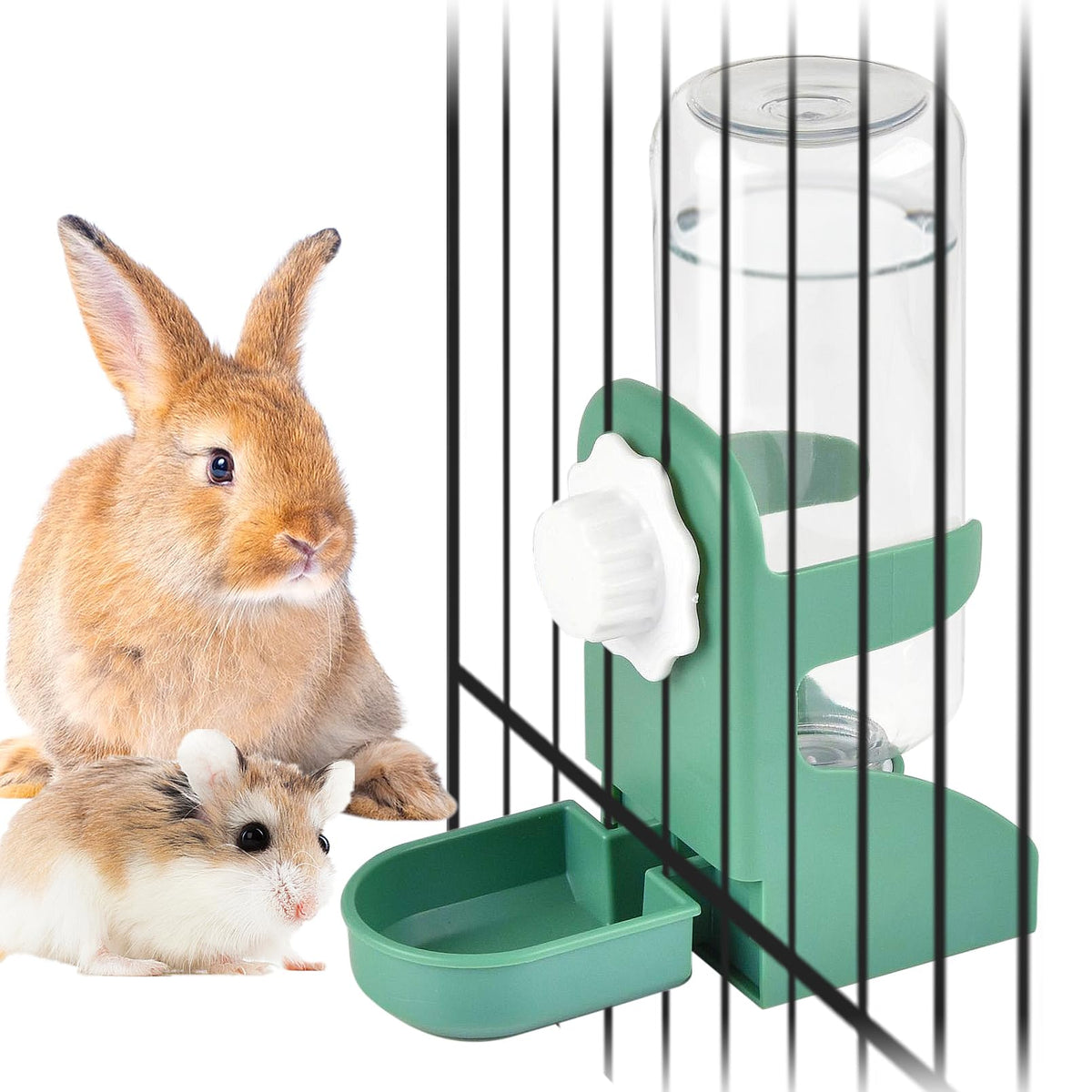 Kathson distributeur d Eau lapin sans goutte pour cage, hydratation fiable.