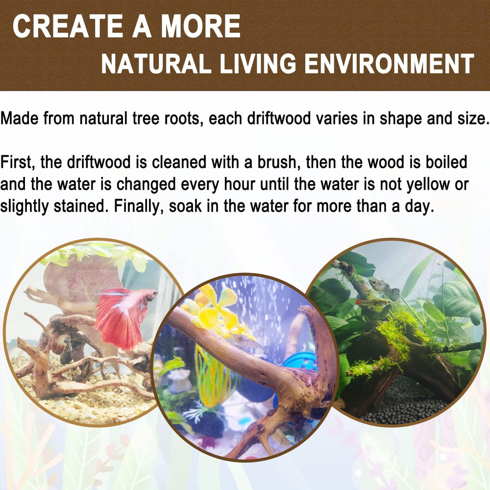 Kathson bois flotté naturel, création de cachettes subtiles pour l'aquarium.