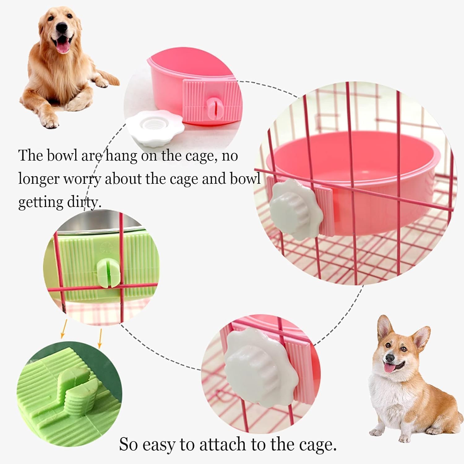 Bol kathson pour cage double, livré en deux pièces.