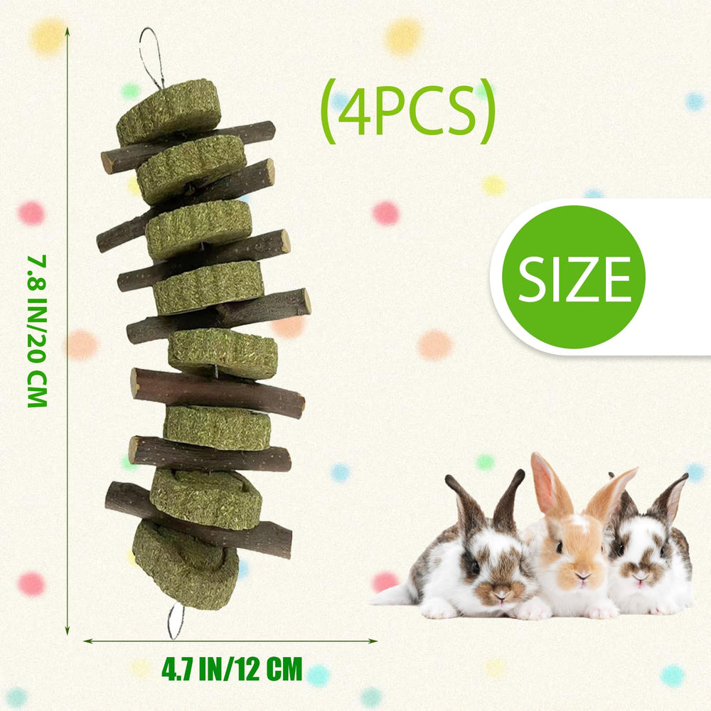 Kathson ensemble quatre branches bois naturel, jeu varie pour rongeurs.