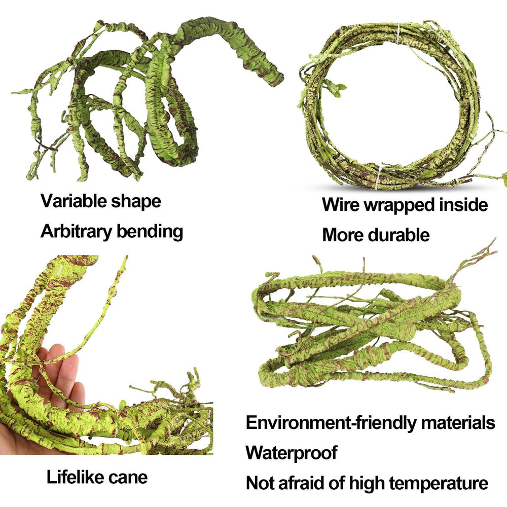 Kathson feuilles reptile en plastique au réalisme séduisant pour l'habitat.