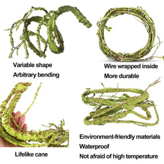 Kathson feuilles reptile en plastique au réalisme séduisant pour l'habitat.
