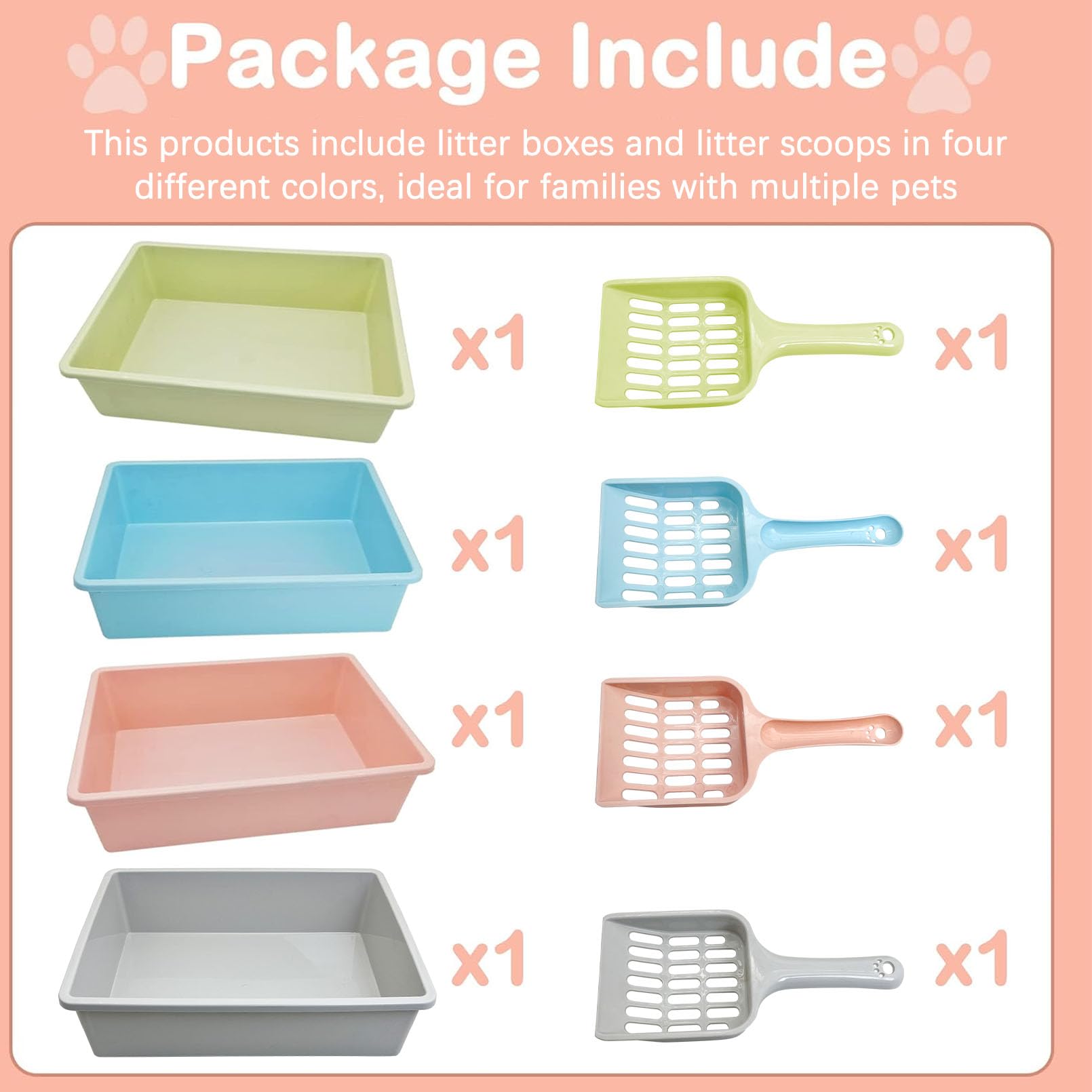 Kathson pelle-litiere incluse avec ensemble de 4 coloris.