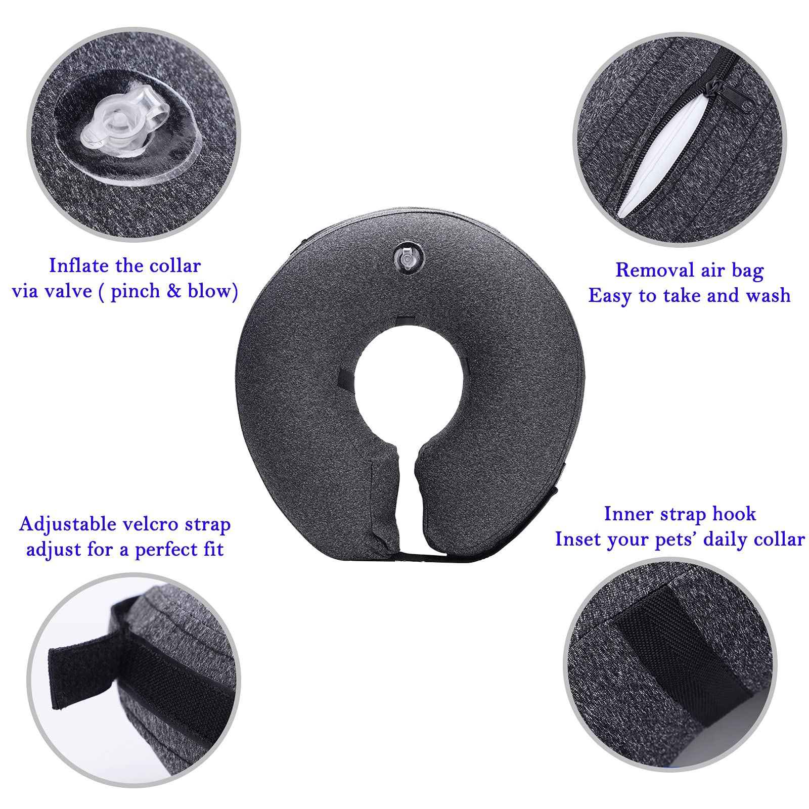 Katoggy collier inflable, accès facile à la nourriture et à l'eau.