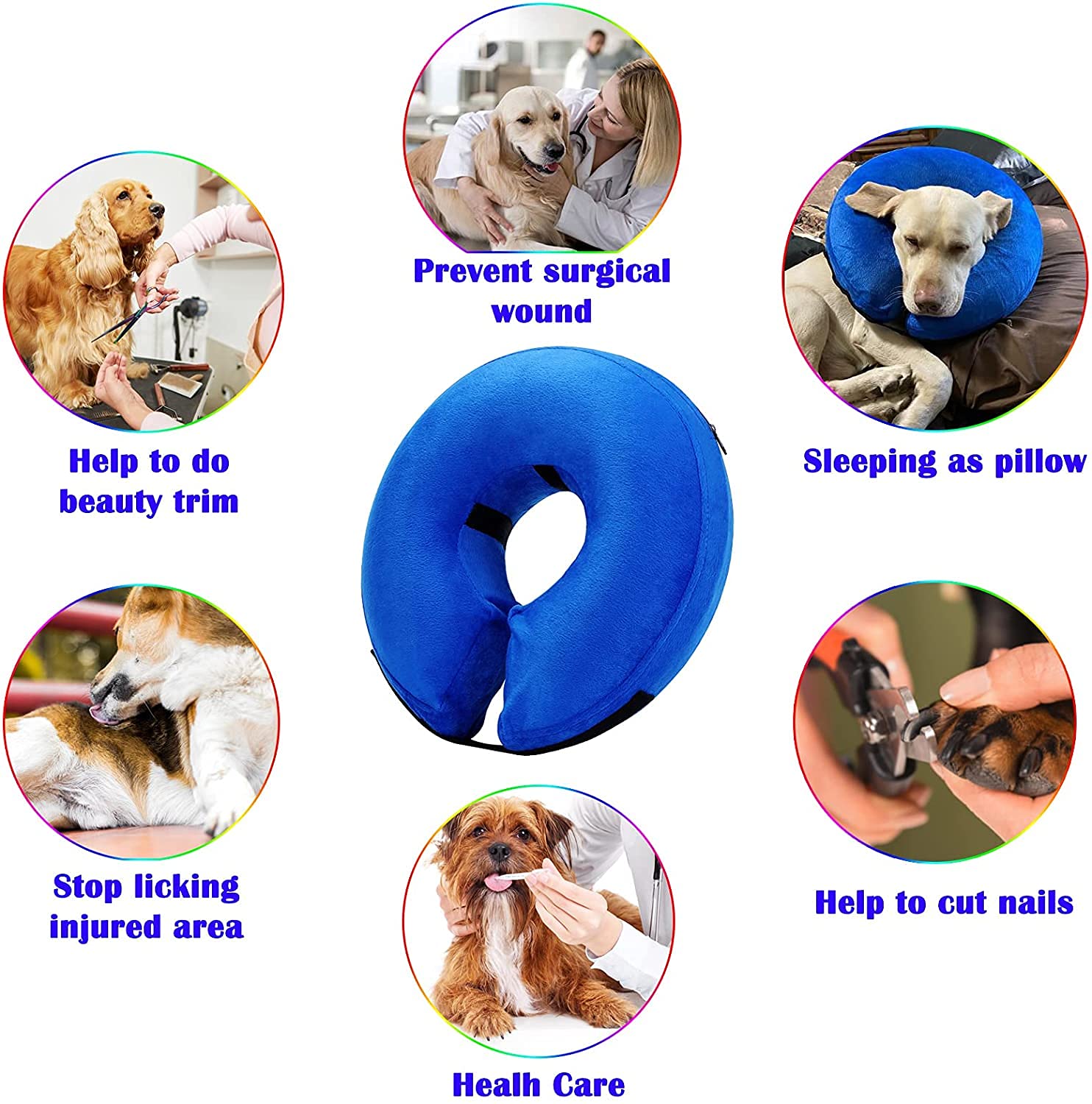 Katoggy collier inflable chien nettoyage facile et rangement compact