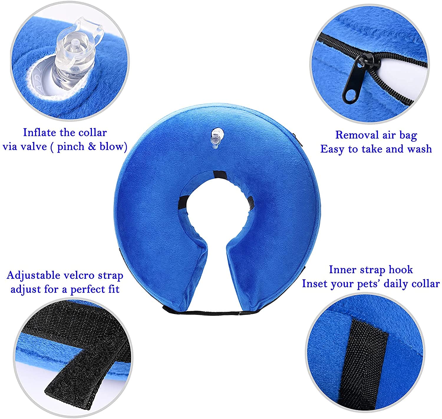 Katoggy collier inflable chien taille L avec vision dégagée et confort