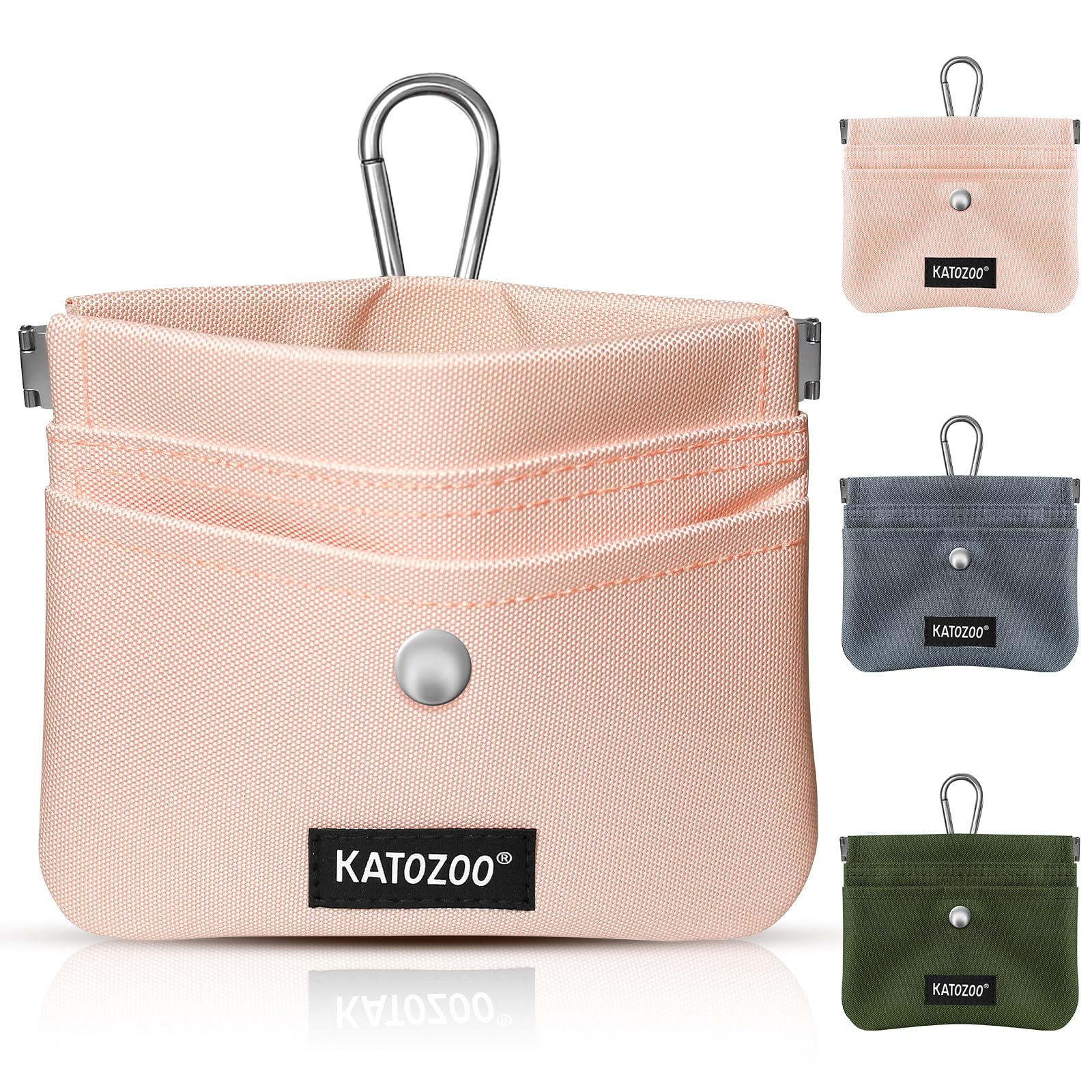 KATOZOO sac croquettes rose, mains libres, accès rapide lors des balades.