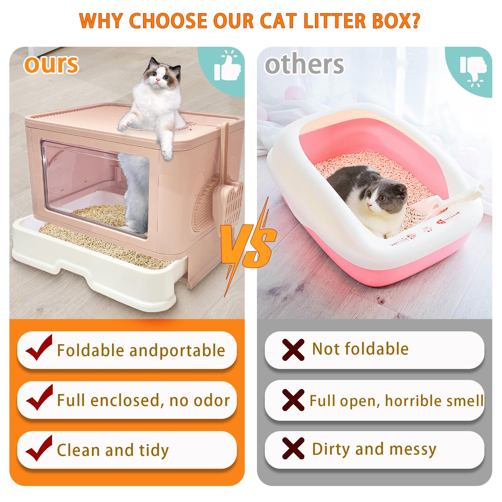 Kattypet litière porte avant rapide: démontage simple pour l’entretien.
