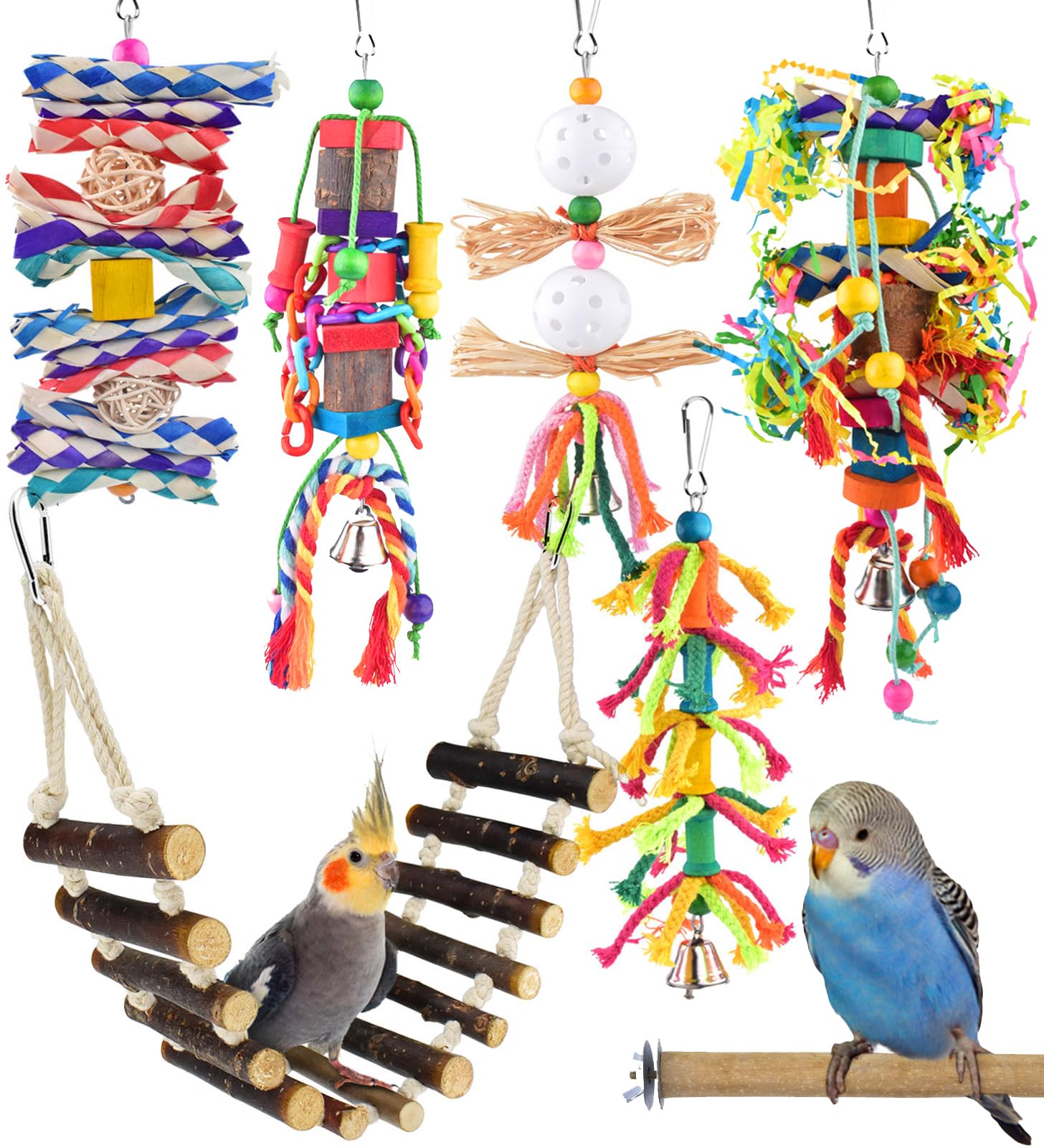 KATUMO jouets oiseaux — variété colorée stimulant l’attention et l’exploration.
