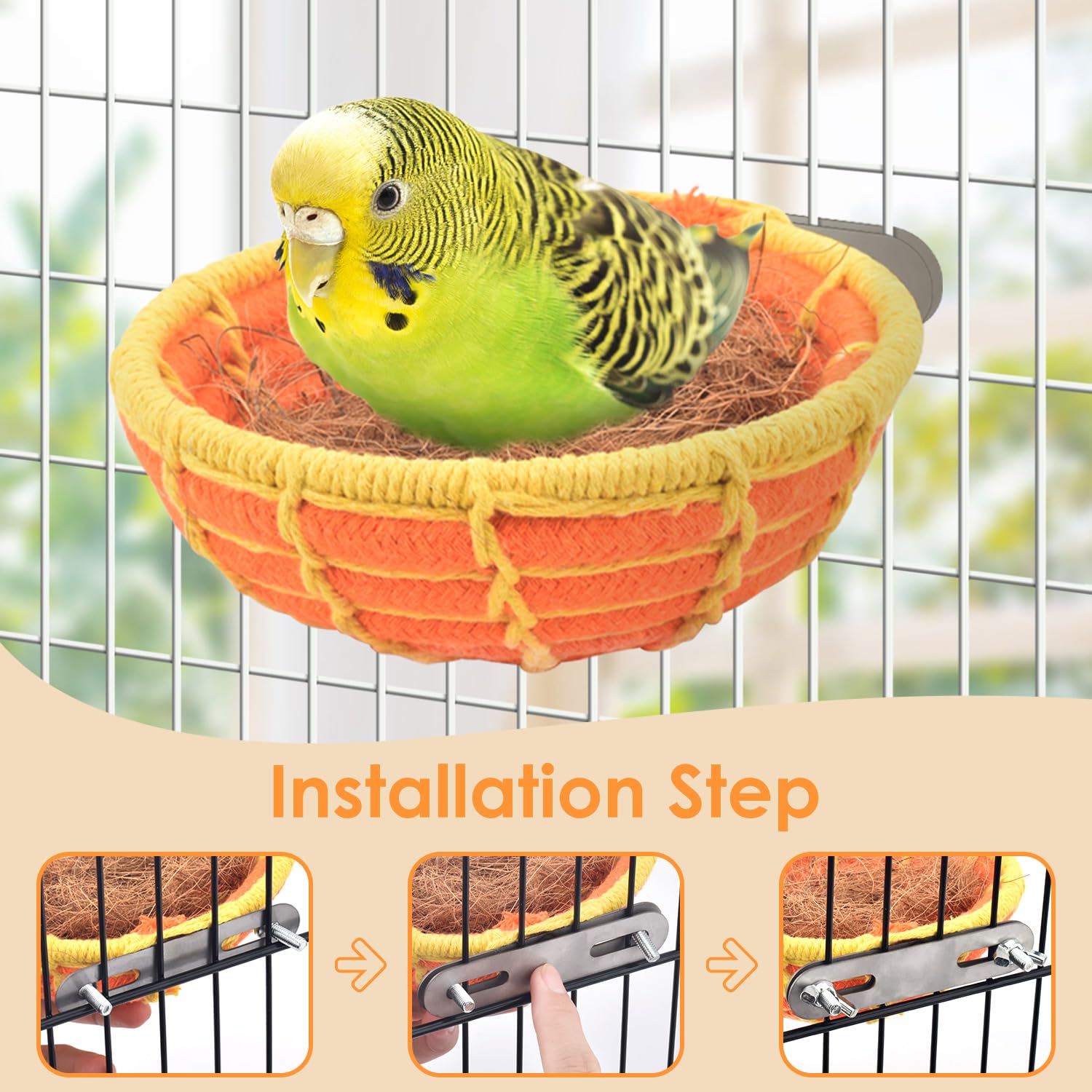 KATUMO Nid-installation-simple-avec-rondelles-vis: fixation rapide dans la cage.