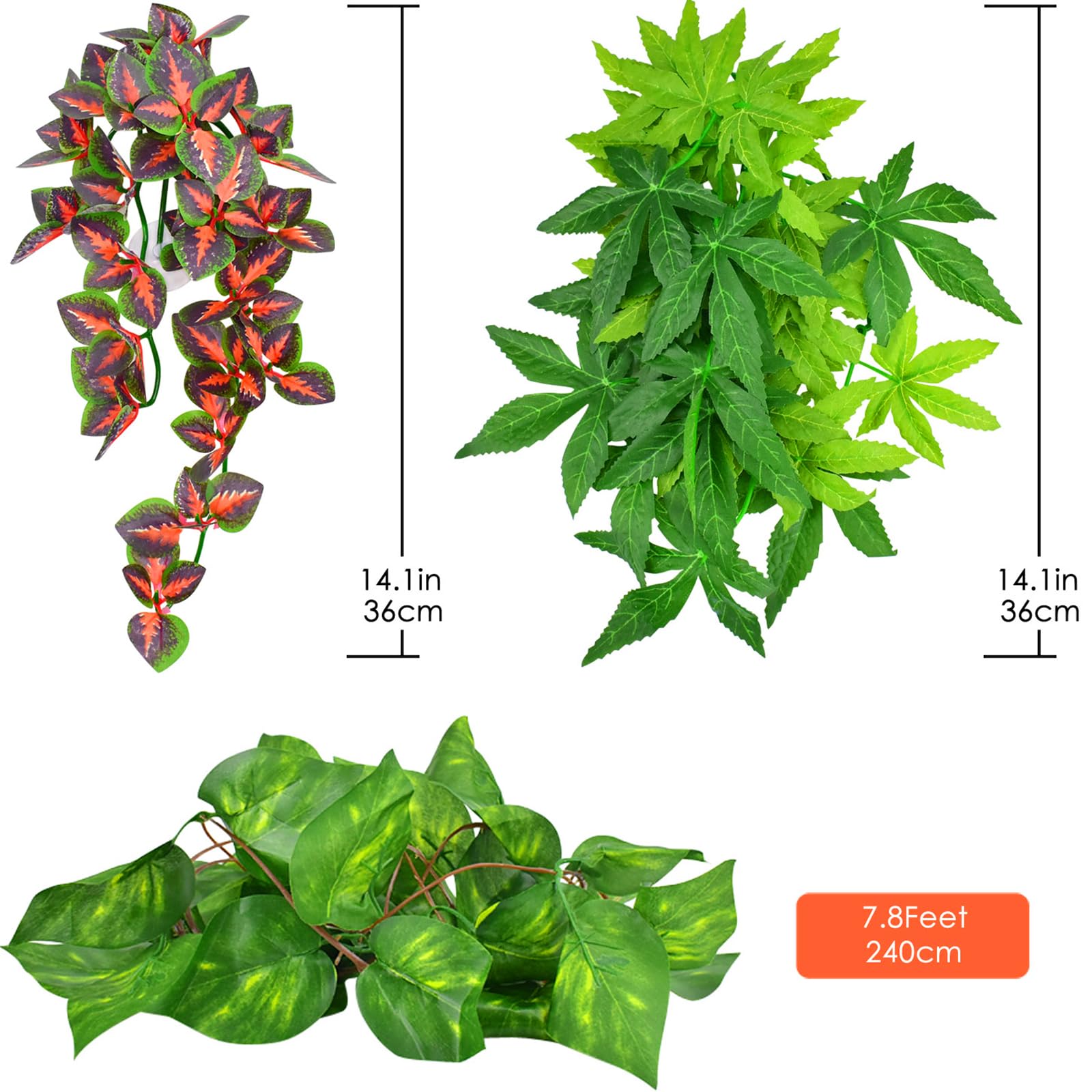 Plante suspendue verte KATUMO pour terrarium, solution rapide d’habitat coloré