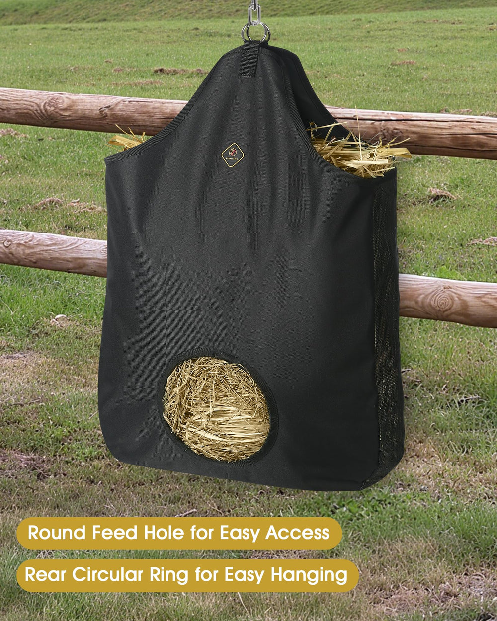 Kavallerie Sac à foin anneaux métal en haut, options de suspension flexibles.