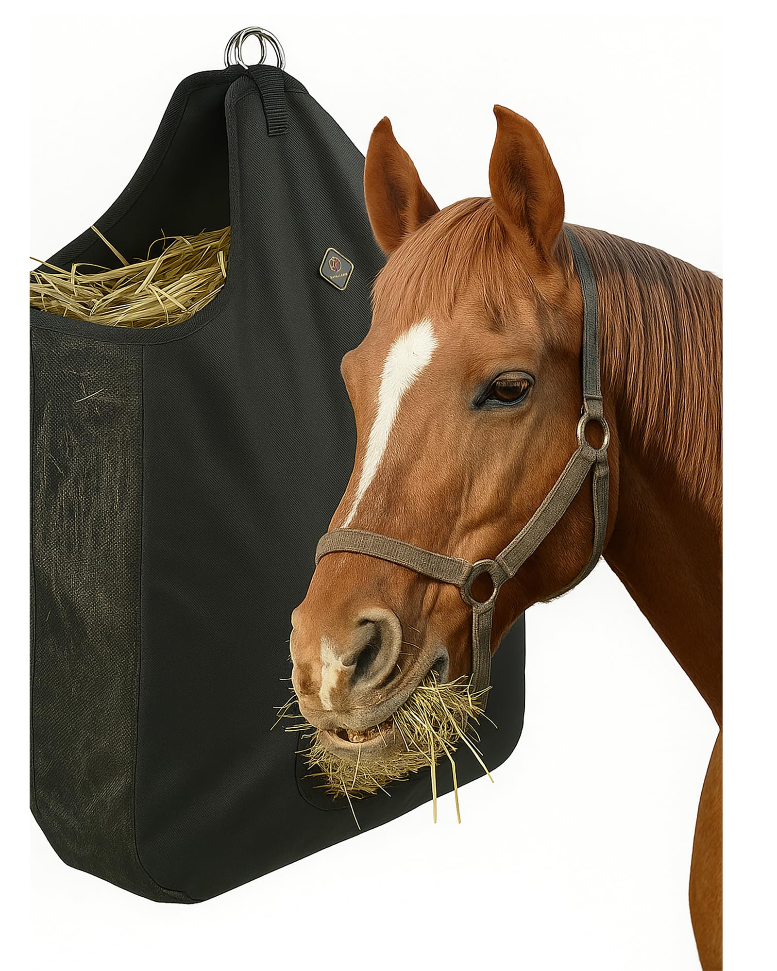 Kavallerie Sac à foin cheval grand 19×12×20, capacité pratique pour longues sessions.