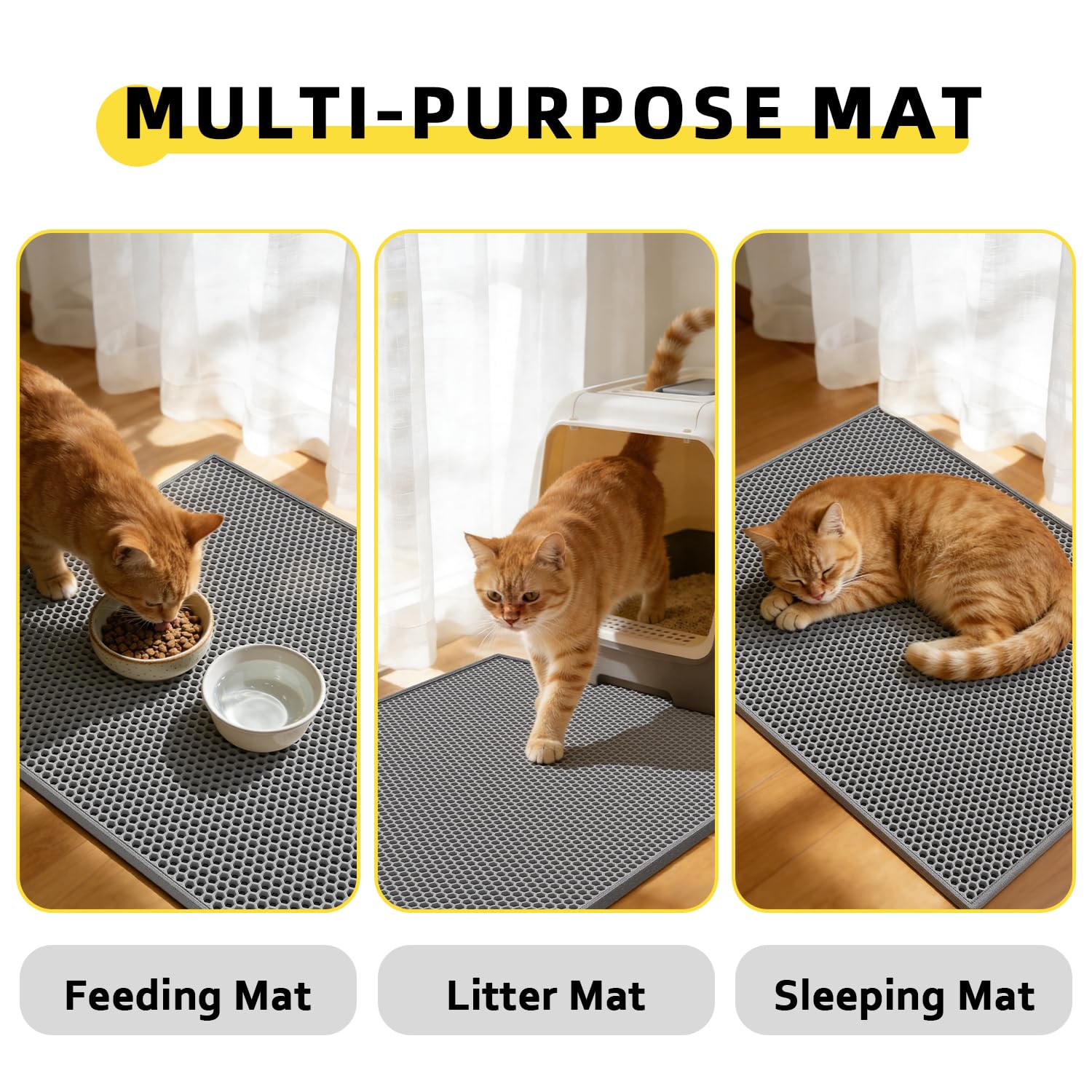 Le tapis Kaxionage litière chat diminue les salissures et facilite le nettoyage