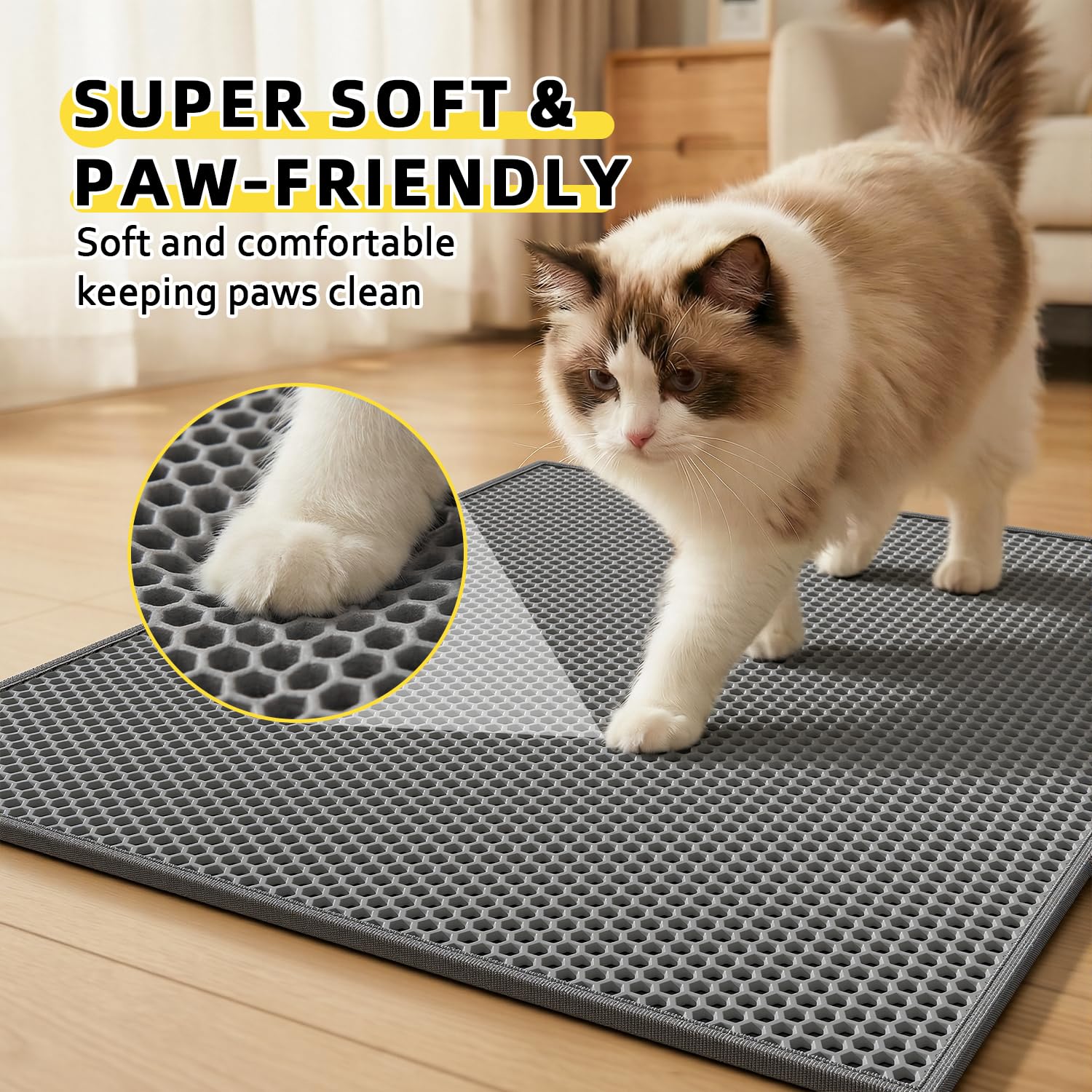 Le tapis Kaxionage litière chat EVA ultra-douce respecte les pattes sensibles